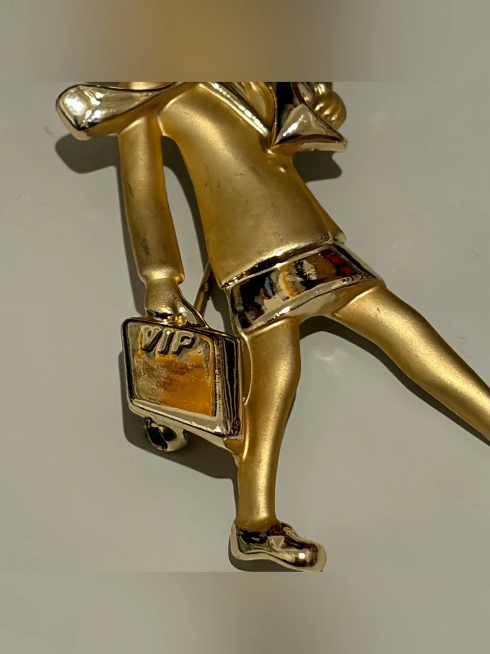 VTG AJC Boss Lady Brooch Pin Bringing Home The Bacon VIP